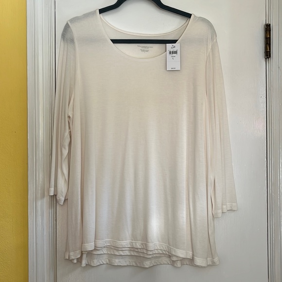 J. Jill Tops Jjill Purejill Supersoft Elliptical Tee With 34 Sleeve